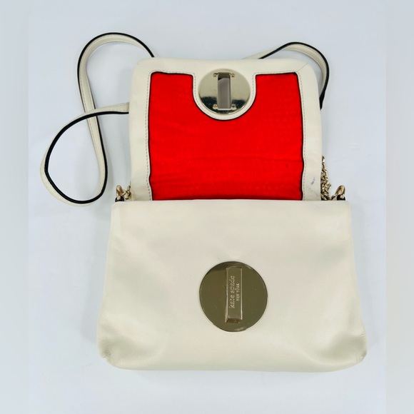 Kate Spade New York Astor Quilted White Leather Chain Crossbody Logo Bag - Picture 8 of 14